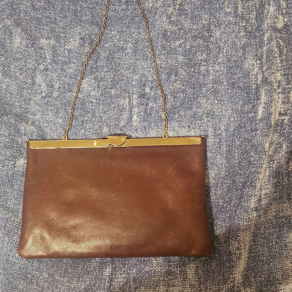 Elegant Brown Leather Clutch